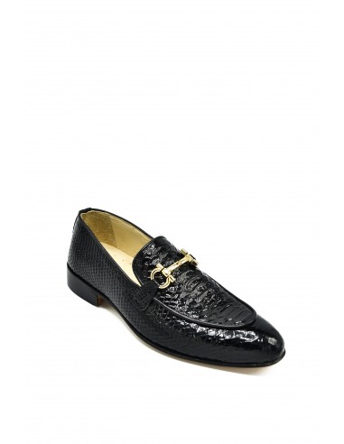 Modern Croc Imprint Leather Loafers...
