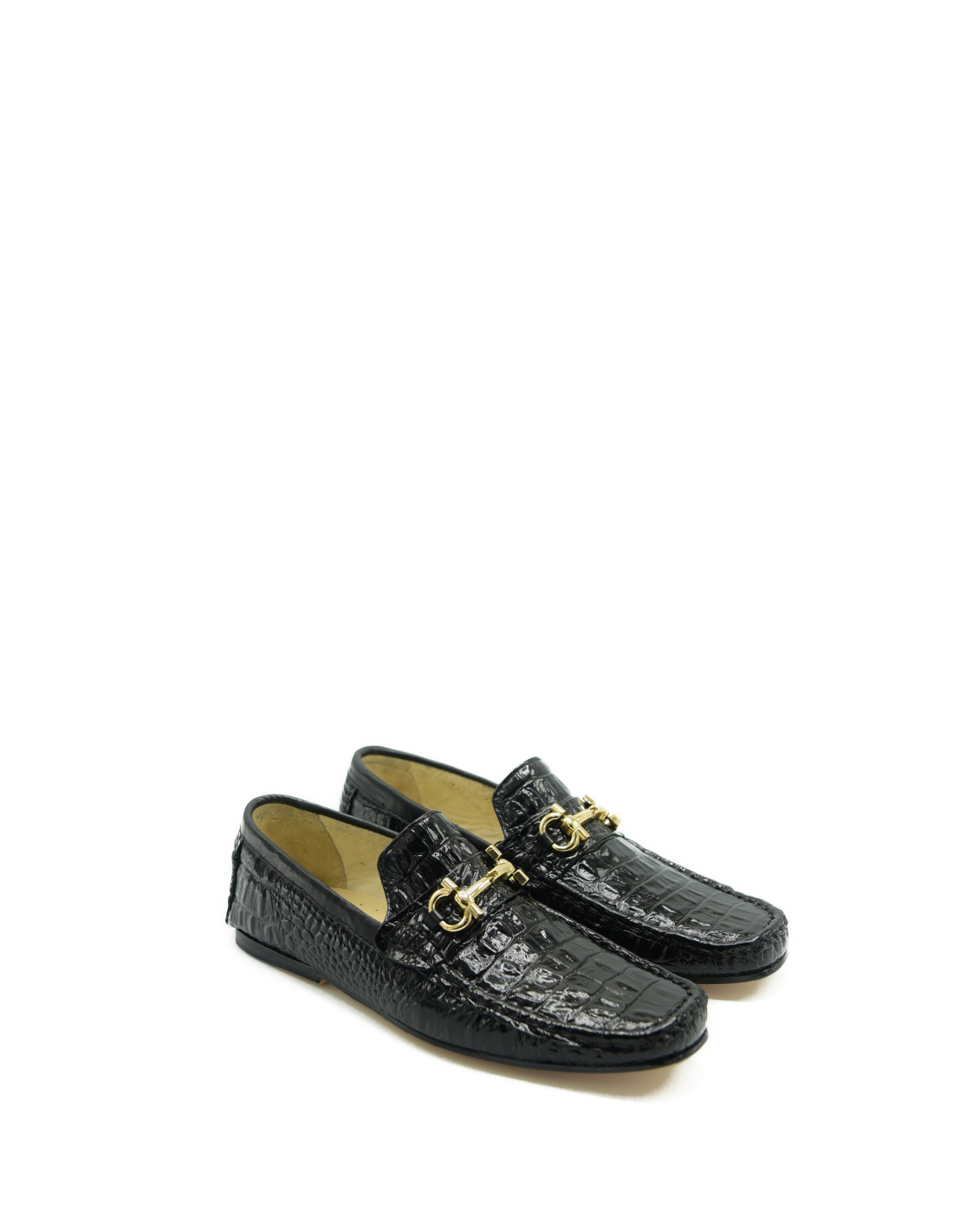  BMBFLZN Driving Shoes Men's Loafers Driving Moccasins Loafers  Faux Crocodile Embossed Leather Resistant Comfortable Lightweight Fashion  Slip On (Color : Black, Size : 5.5)